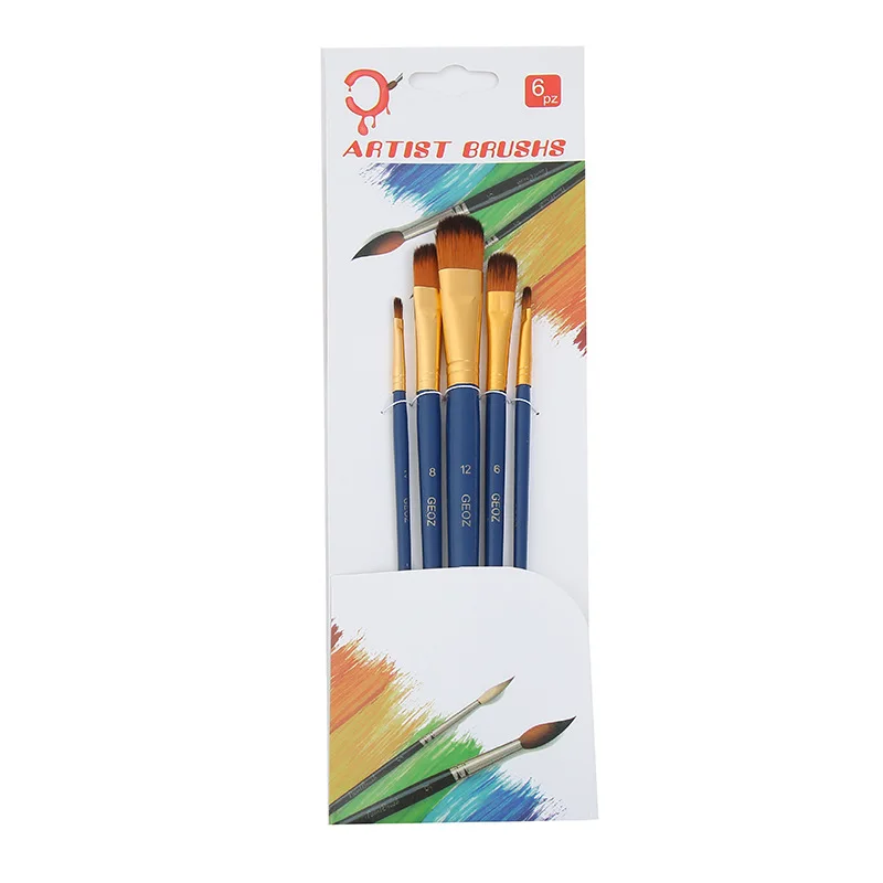 Paint Brushes Set 5 Pcs for Acrylic Oil Watercolor Face Body Gouache Painting Nice Gift Art hobbyist Kids Adults