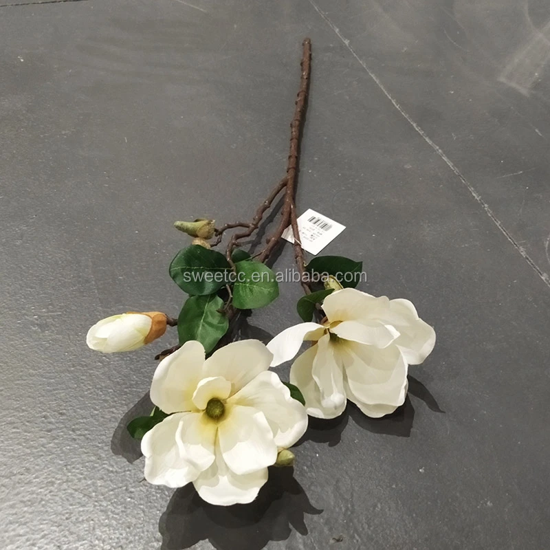 Factory wholesale popular lifelike colorful artificial magnolia flowers with buds