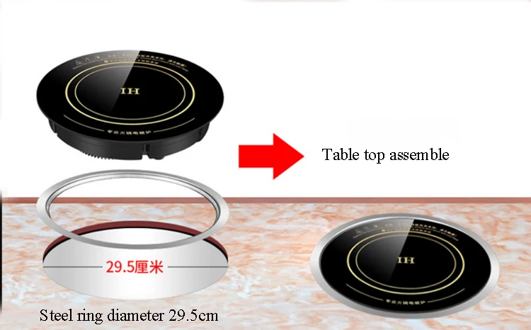 2000w 3000w 1 burner 2 burner undermount hidden induction cooktop invisible
