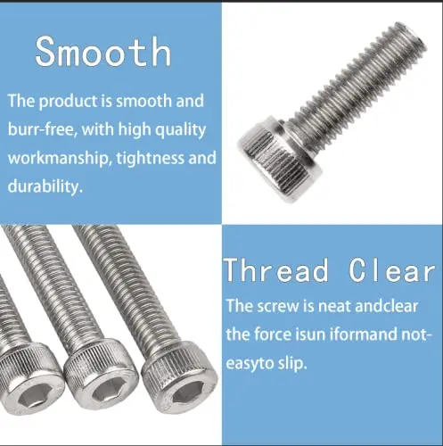 1000Pcs Factory Good Price Inside Hex Bolt DIN 912  Stainless Steel Allen Head Bolt