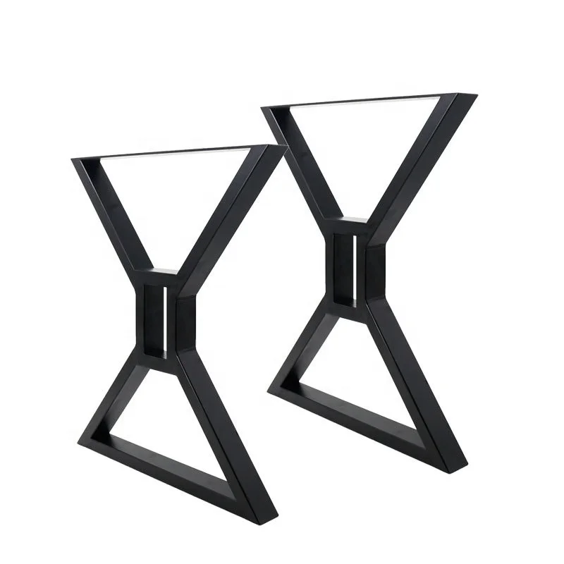 Furniture hardware office table leg  hotel design black iron metal table leg