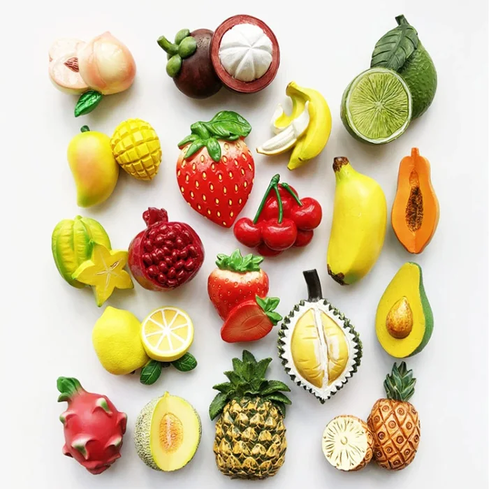 Fruit refrigerator magnet Pear strawberry pineapple watermelon refrigerator magnet for sale