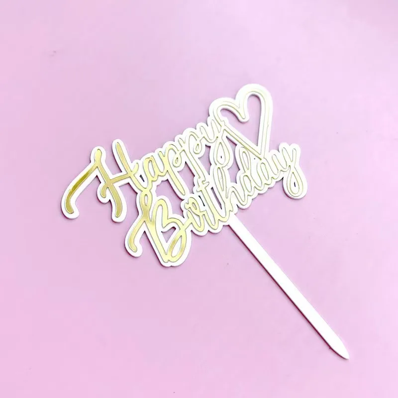 High Quality Plastic Cake Topper Party Decoration Happy Birthday Letter Cake Topper