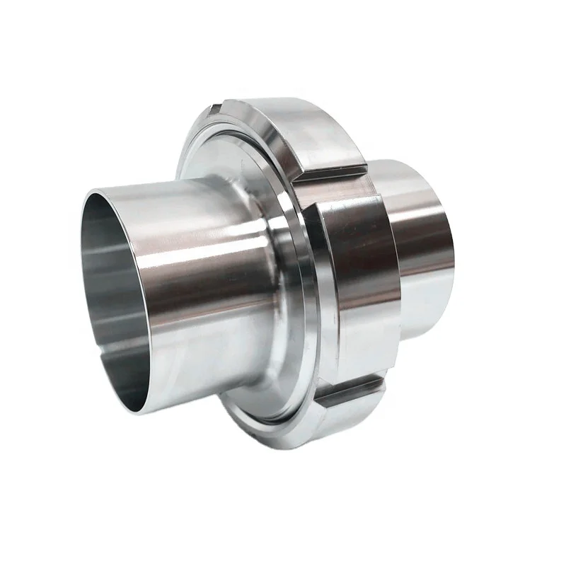 316L stainless steel DIN 11864 aseptic and hygienic screwed pipe weld long union