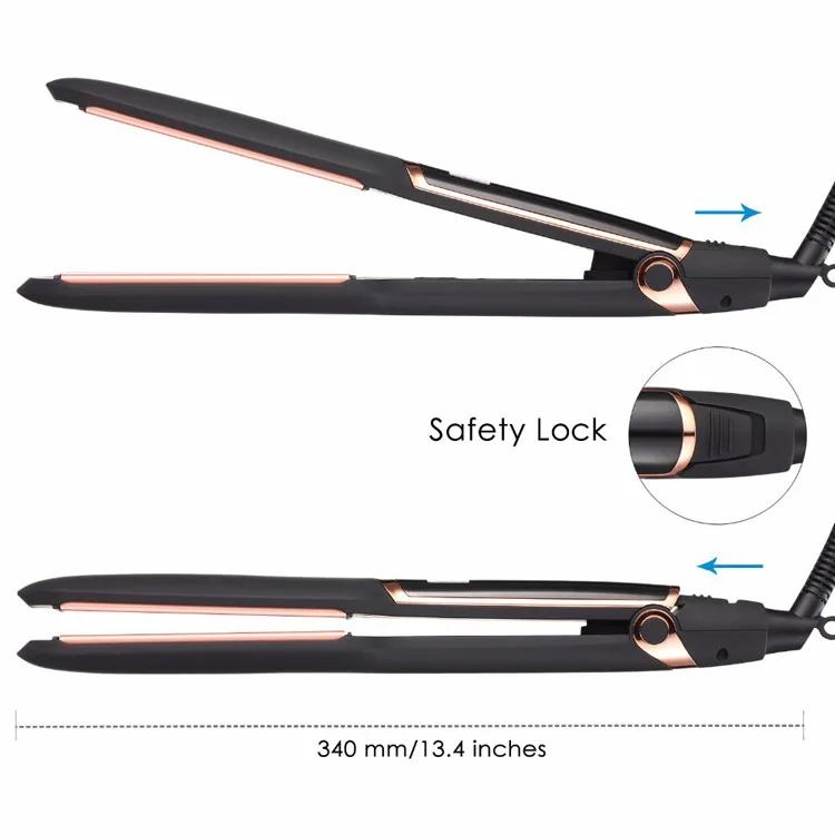 professional infrared hair iron LCD display wide plate MCH fast heating ceramic titanium coating hair straightener