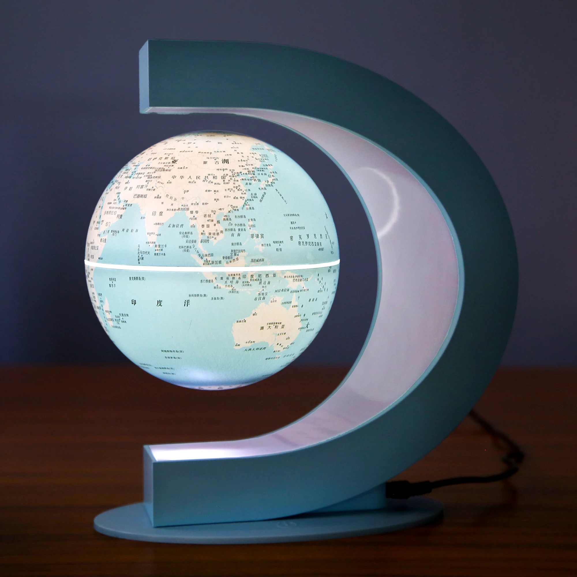 Factory Price Plastic world map ball rotating magnetic levitating floating globe for desktop kids boy education