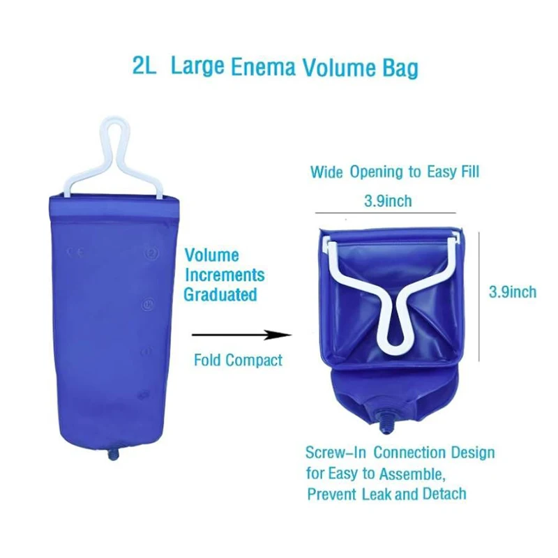2000 ml Wholesale top selling enema cleaning bag kit Foldable travel convenient enema bag kit