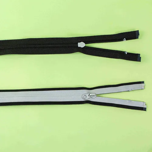 Reflective Reversible Zipper 5# High Quality Soft Durable Long Chain Open End Nylon Zipper