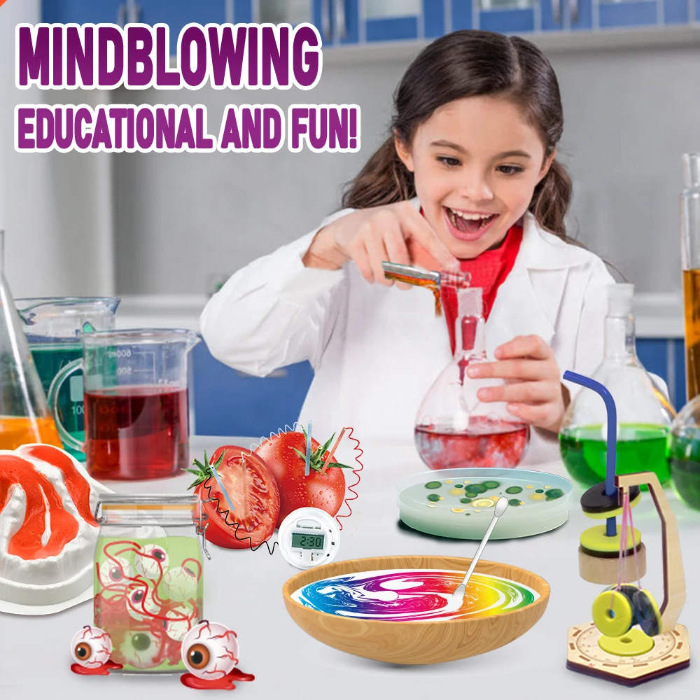 Contains 80+ Experiments Super Science Stem Toy Science Kit for Kids Chemistry Teaching Equipment In Class