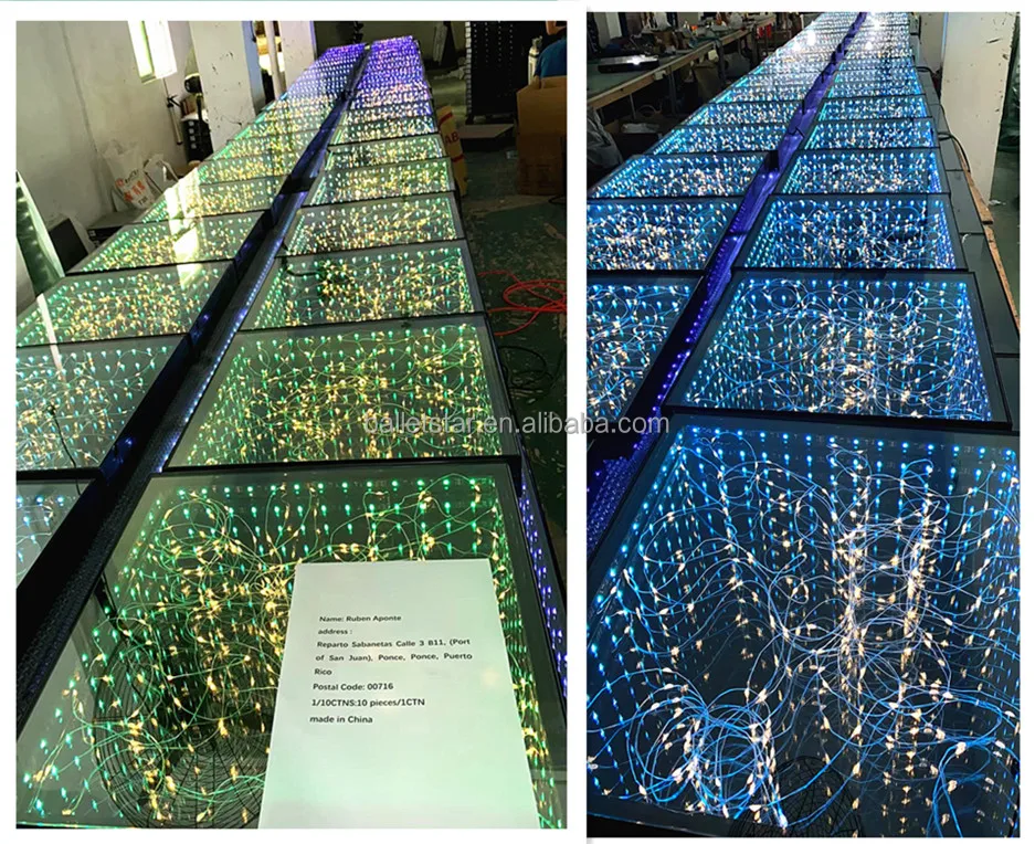 TOP interactive video dancing floor dj lighting led dance floor portable panel tile toughened glass light up 3d led dance floor