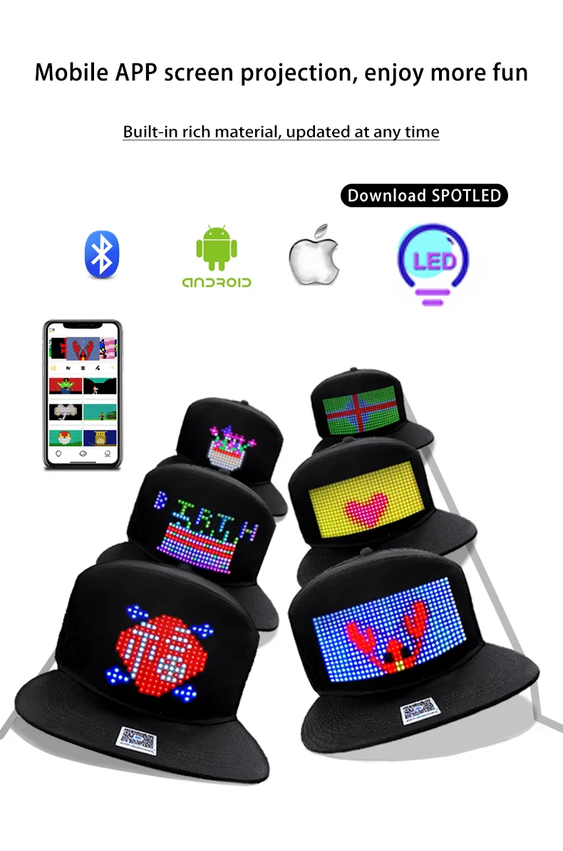 Sporting goods trucker cap LED cap for unusual new fitted hats LED hat for Dance