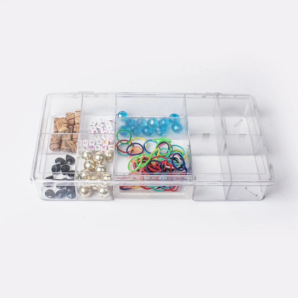 29504 Acrylic Storage box  bead organizer case Jewelry plastic storage box 10spaces with handle