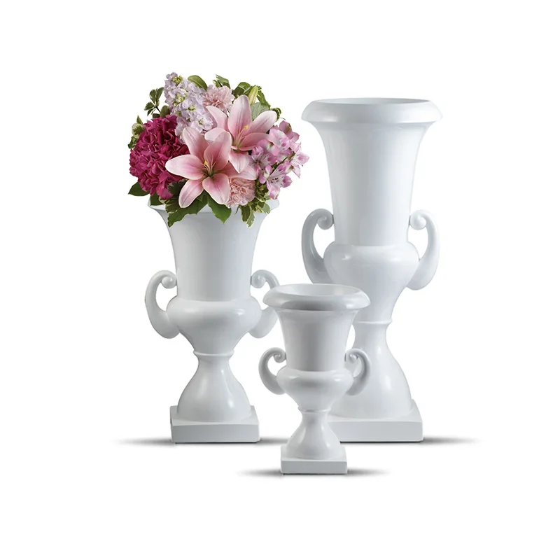 60/90/120cm Large Flower Vases for Wedding Centerpiece Tall Trumpet Vase Centerpiece White Vase for Wedding Decor