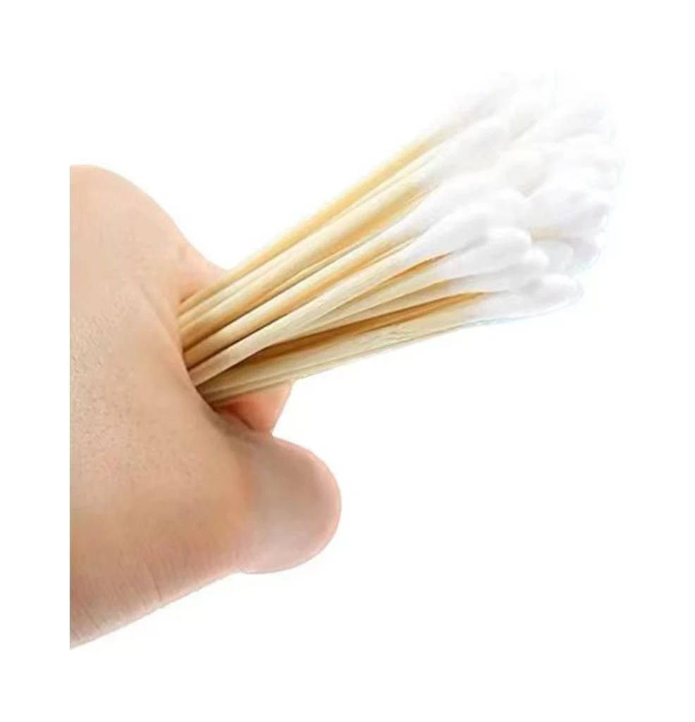 Basics cotton swabs, 500 count for disinfection 50 pieces per bag 100% Cotton+100% Bamboo Fiber