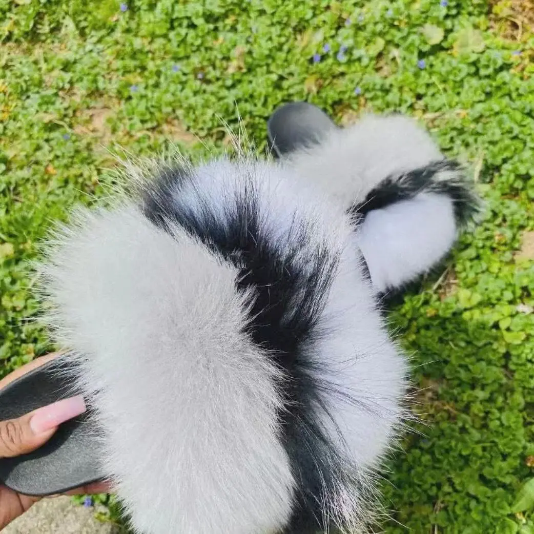 High Quality Fur Slippers Women Fashion Fur Slippers Fox Fur Slippers