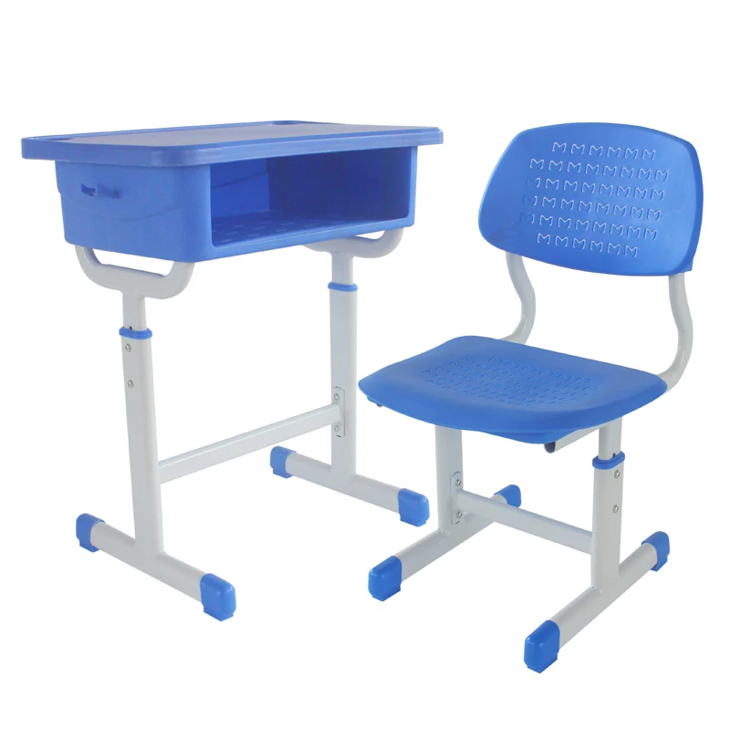 
2020 New model environmental school plastic table and chair for kids adjustable desk 