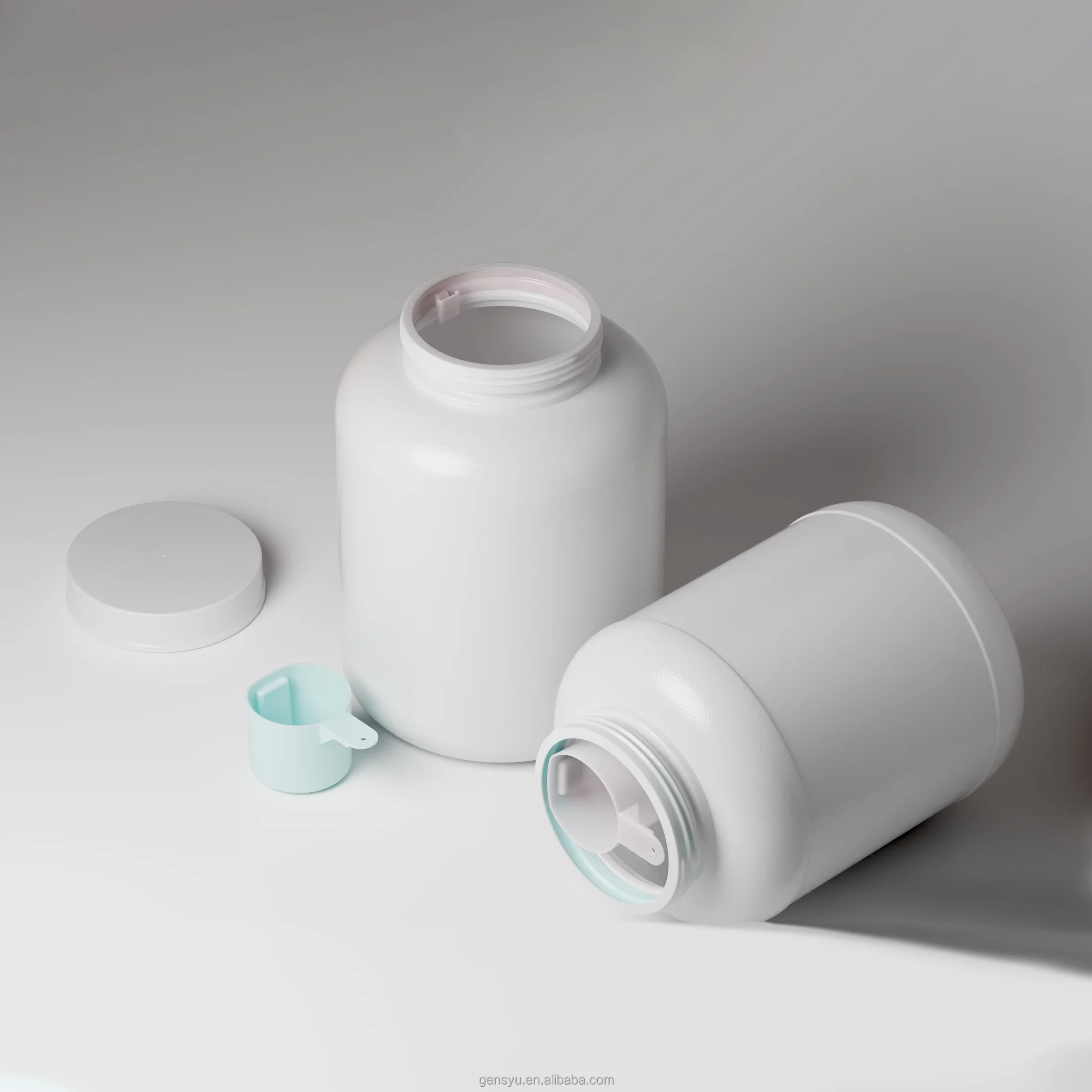 Innovative Scoop Hook Design for Easy Access to Soybean Protein, Whey Protein, Coffee Beans & Powder Plastic Powder Bottle