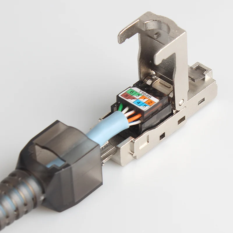 Seto super class 6 pressure free rj45 connector tool free 7CAT6A Network cable connector shielded no quick connection