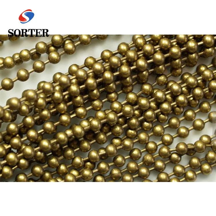 Decorative hanging salon room divider with metal  6mm ball chain curtain