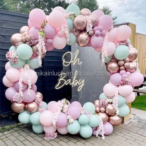 Blue balloon arch kit 170 pcs Double Stuffed Balloon For Baby Shower Decorations Party Navy Blue Garland Kit