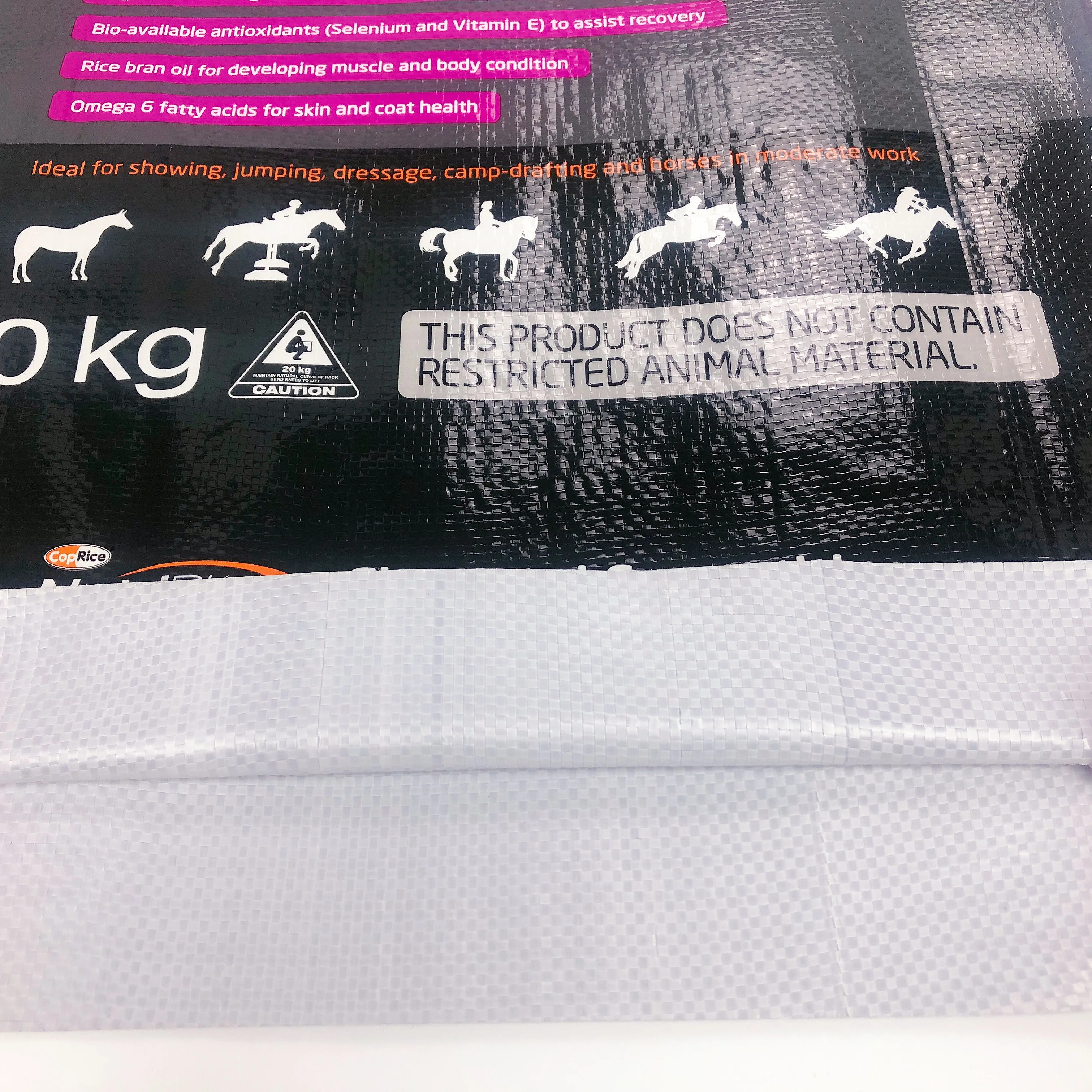 black pp color printing bopp laminated woven bags