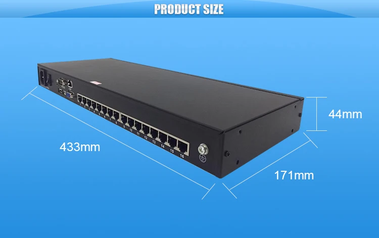 RJ45 RJ11 1280x1024@60Hz 16-port CAT5 IPKVM switch