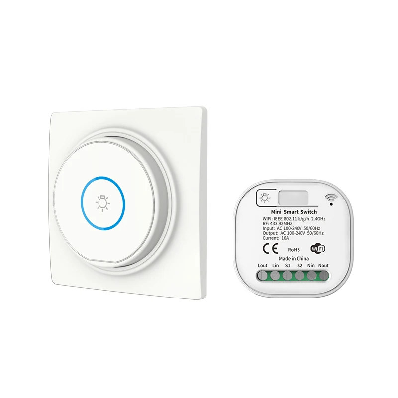 Qx-304 1 Gang 1 Way Kinetic Energy Waterproof Smart Home Tuya Wifi Wireless Universal Remote Control Intelligent Switch