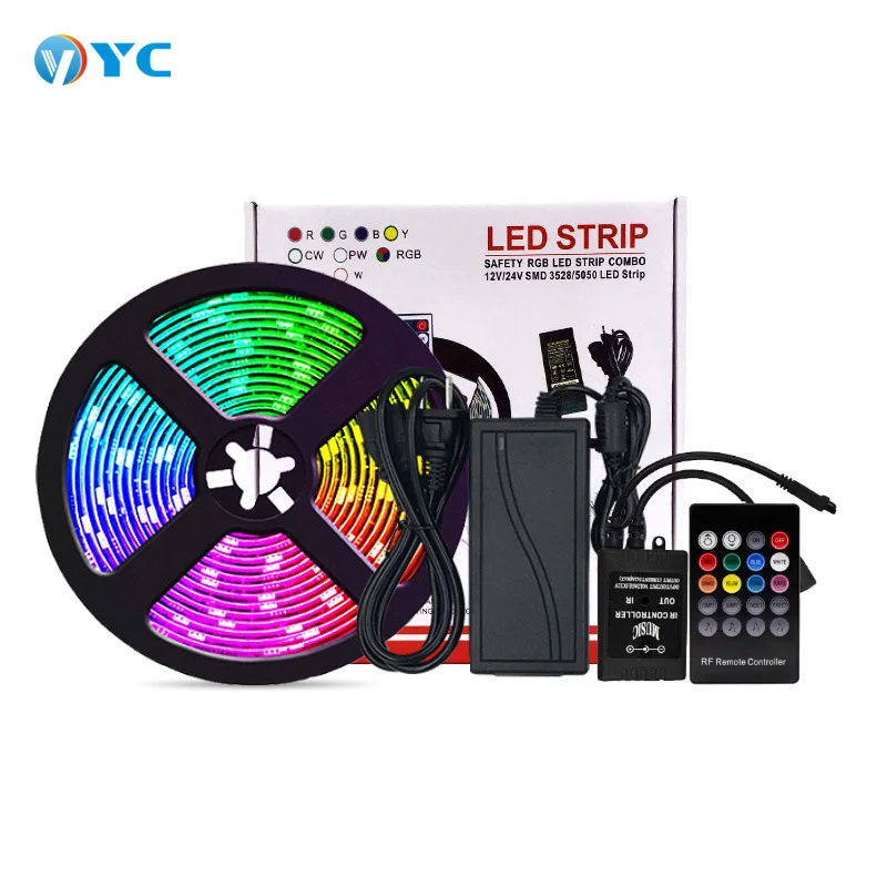 5/10/15 метров DC12V SMD5050 IR 20 клавиш пульт Дистанционного Управления Музыкальная синхронизация RGB Светодиодная лента