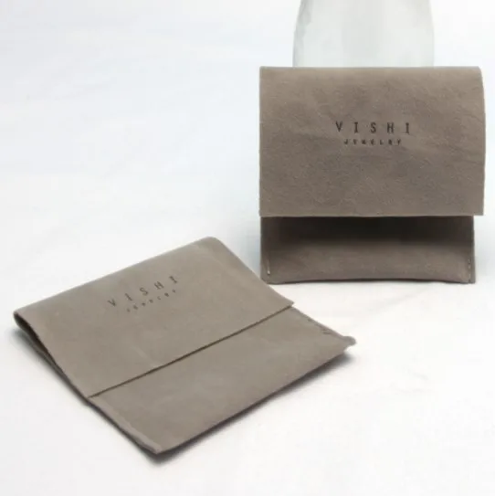 Flip-top Snap Velvet Bag Jewelry Packaging Flip-top Button Bag With Logo Printing