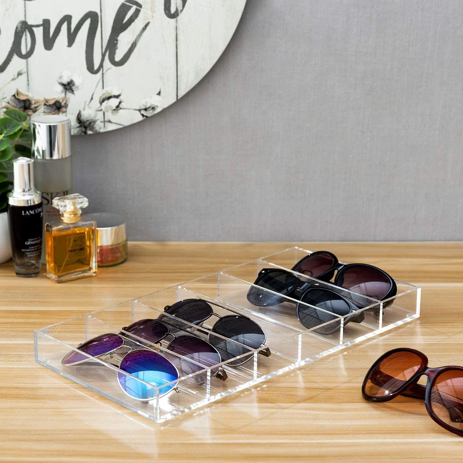 Fashion Desktop Stackable Clear Acrylic Eyeglasses Display Case Sunglasses Display Organizer