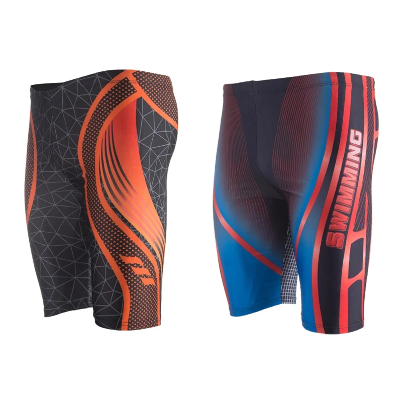 Men Swimwear Quick Dry Swimming Trunks Breathable Swimsuit Print Boxer Briefs Bathing Suit Surf Board Wear Summer Pro