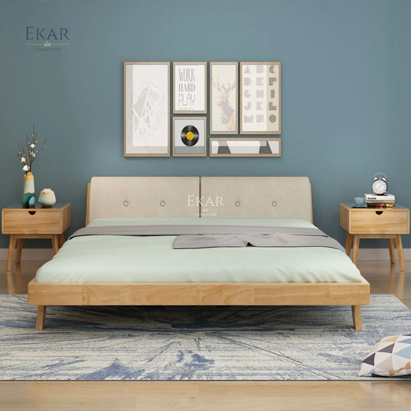 Modern Bedroom Furniture Wood Bed Frame King and Queen Size Wooden Bed