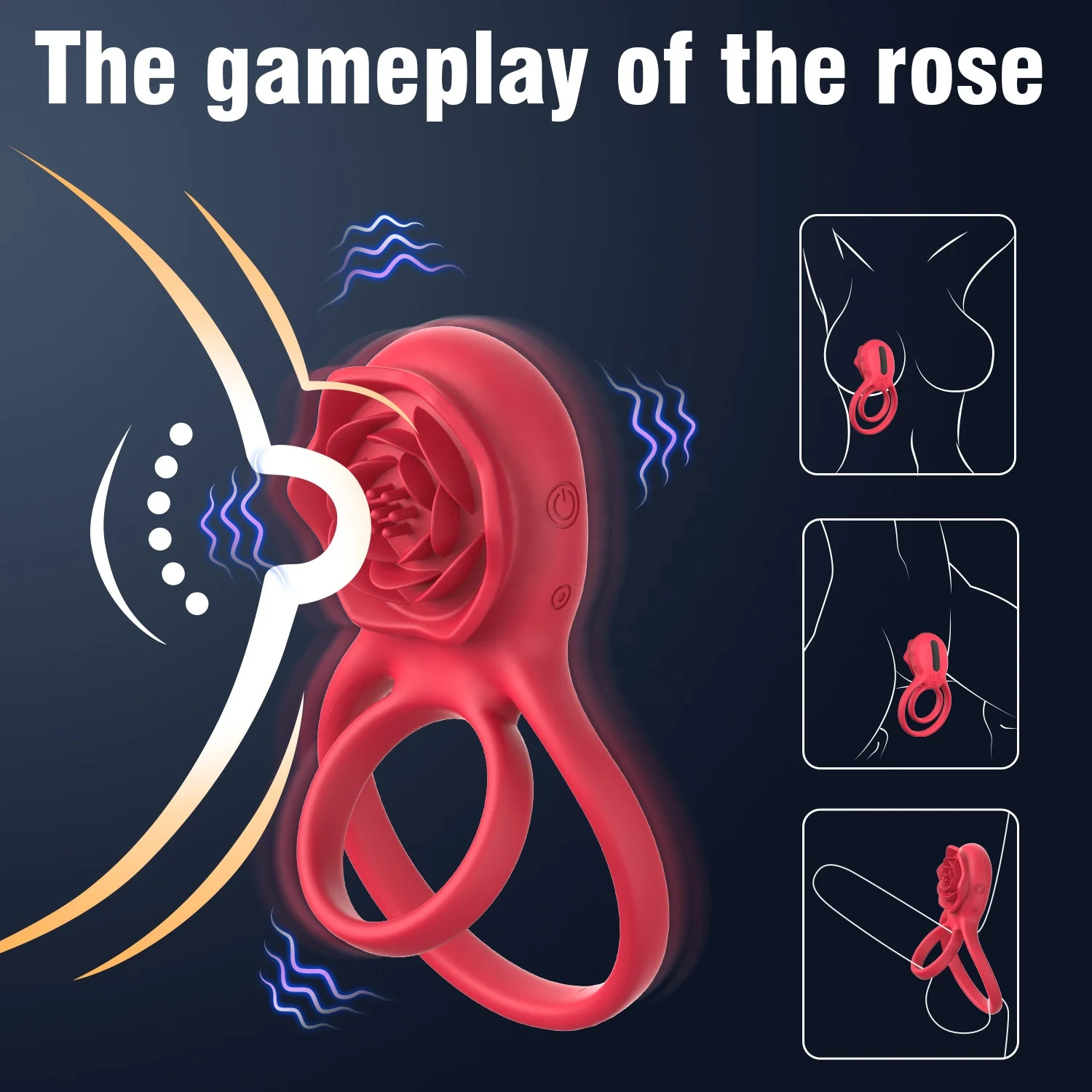 Rose Vibrating Cock Ring remote control with 9 Vibration modes Clitoral Stimulation for adult Sex Toys for Couples men women