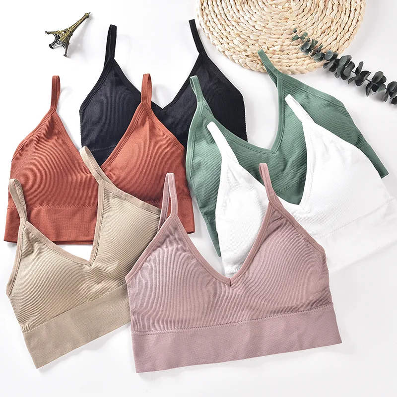 Спортивный высококачественный бесшовный бюстгальтер с U-образным вырезом на груди, бесшовный бюстгальтер