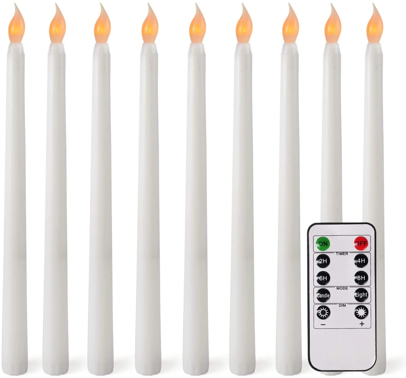 
Flameless LED Taper Candles with Remote and Timers Realistic Flickering Bulb Battery Operated 11