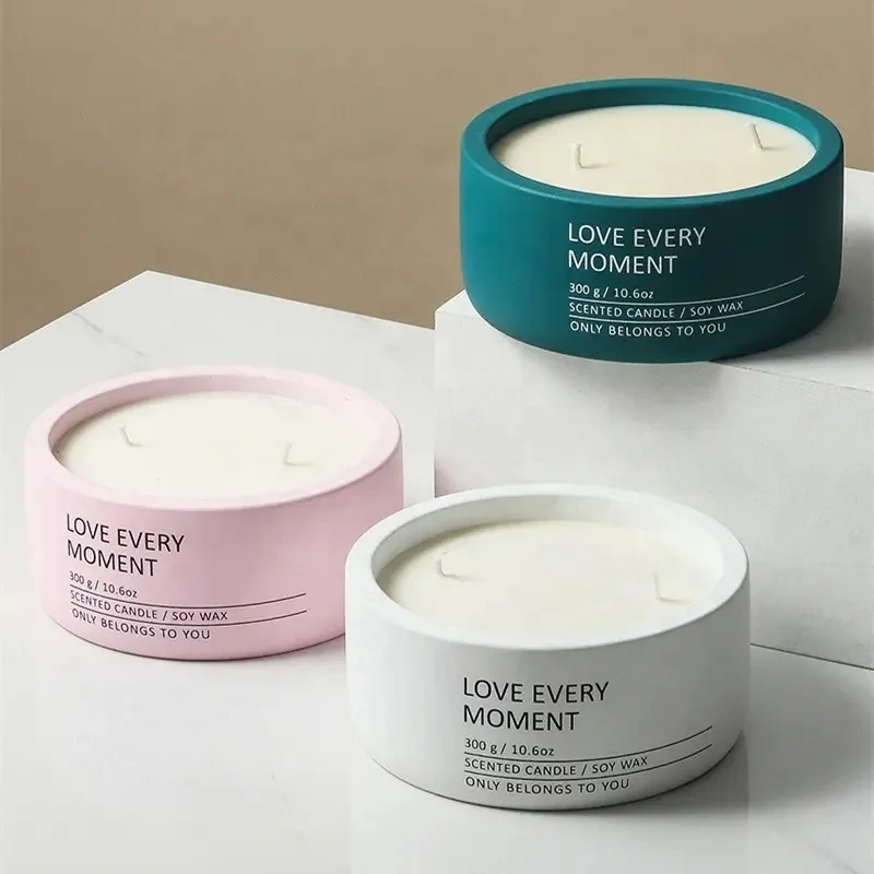 Natural Style Custom Label Decorative Luxury Ceramic 10 oz Candle Jars Empty Candle Holders for Candle Making