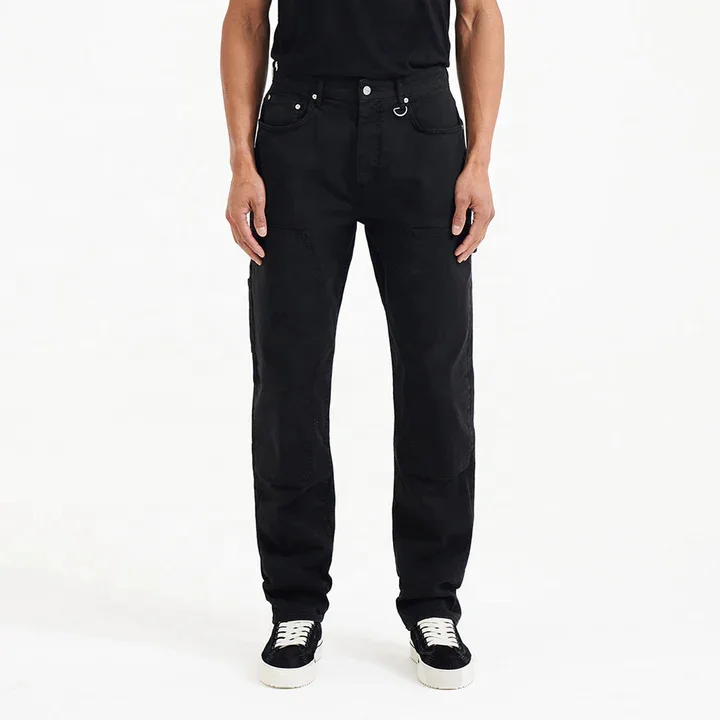 Hot sale classic popular men denim casual work out wash stone jeans zipper hip pop 100% cotton baggy denim pants for men