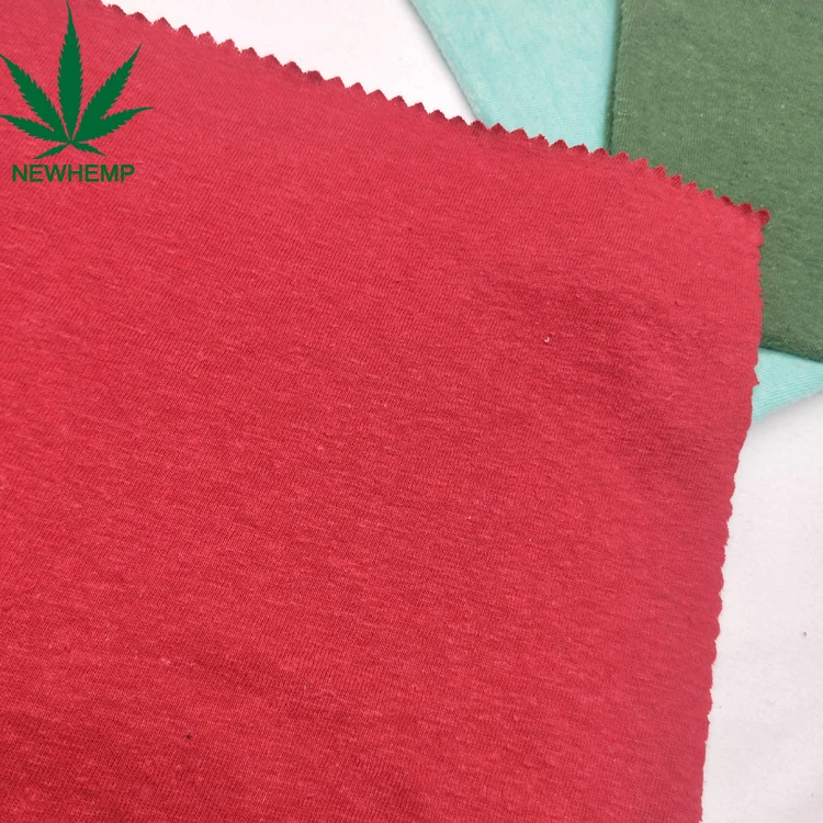 
hot sell hemp jersey fabric with 55% hemp 45% organic cotton for clothing 