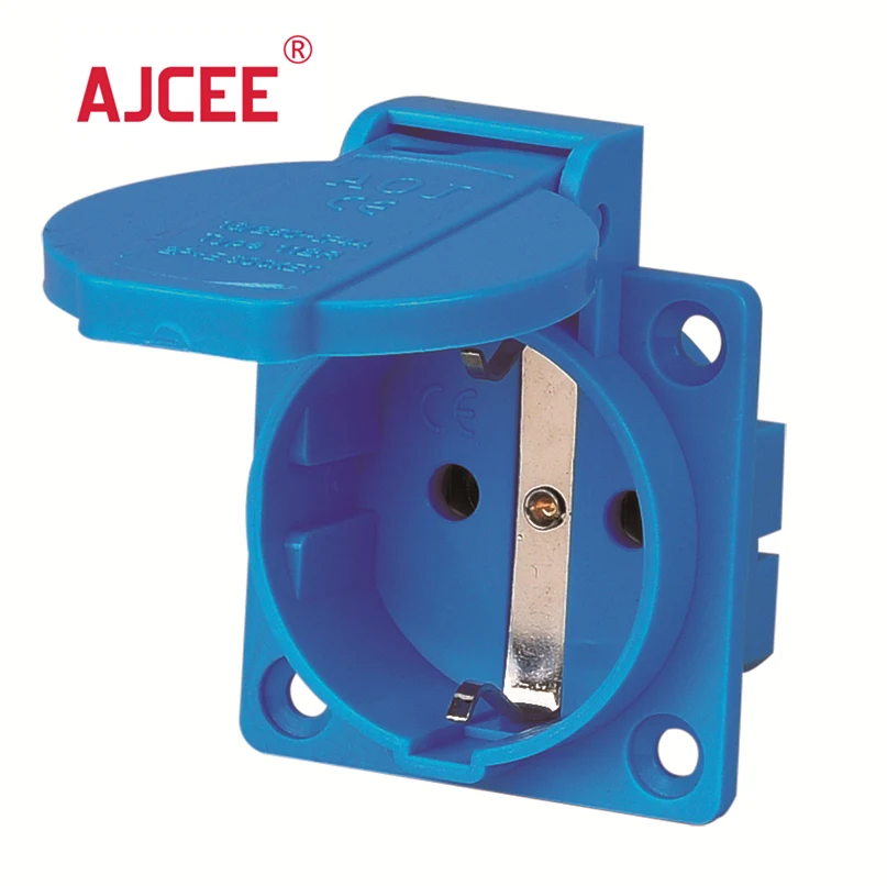 AJCEE 112R 2pin ip44  220v 16a schuko waterproof industrial sockets with CE