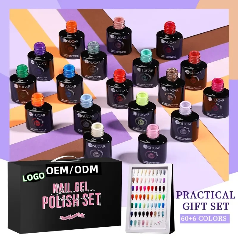 UV Gel Nail Polish Set with Matte Gloss Gel Base Coat and Gel Polish Nail Art Salon Design Starter Manicure Set