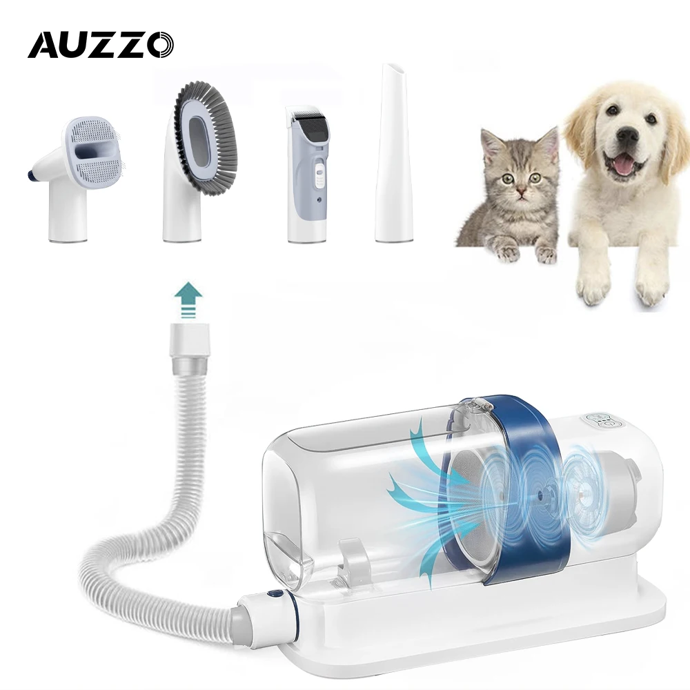 Pet Vacuum Cleaner Electric Clipper Slicker Deshedding Cleaning Dog And Cat Hair Fur Grooming Brush Kit