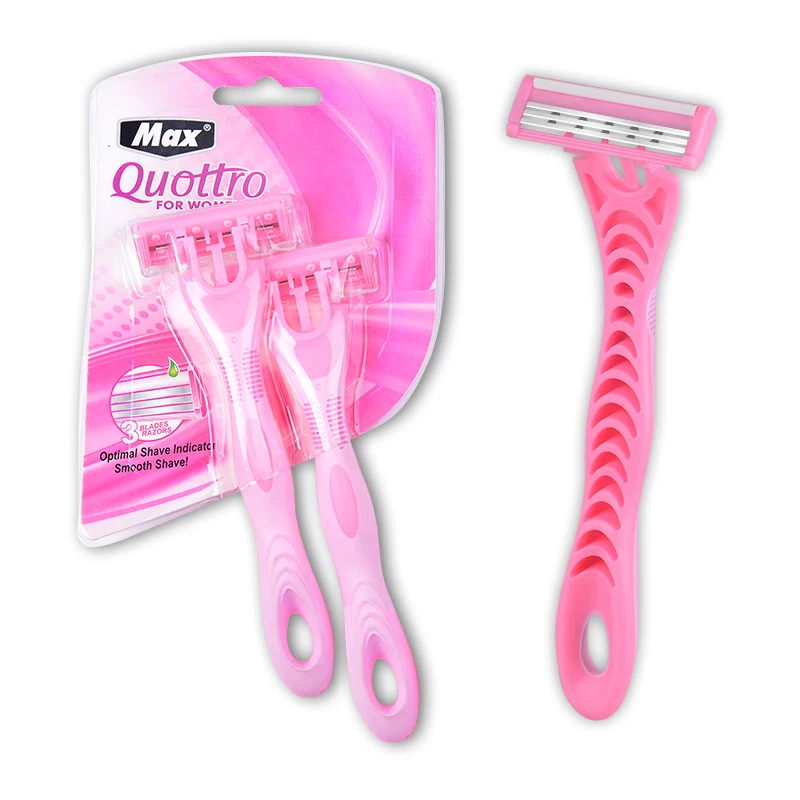 MAX  razor manufacturers disposable shavers triple blades razor with stainless blade for female.