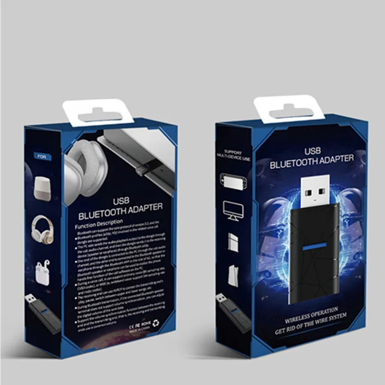  2 In 1 Plug And Play Audio Receiver Transmitter Black Bt Converter Usb 5.0 Wireless Dongle