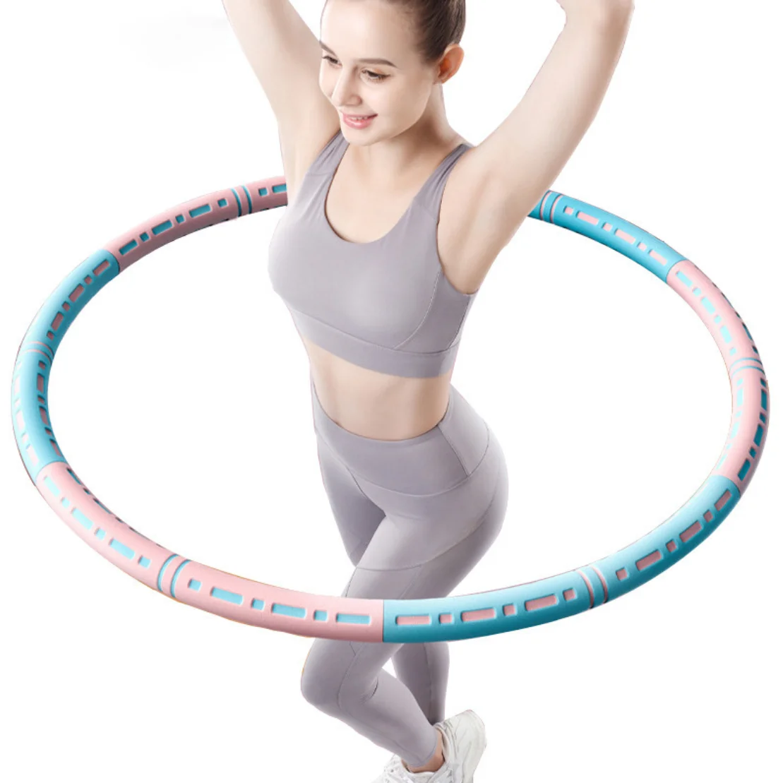 
Hula Hoops 6 Sections Detachable Wholesale Professional Fitness Body Slimming Stainless Steel Weighted Hula Hoops 