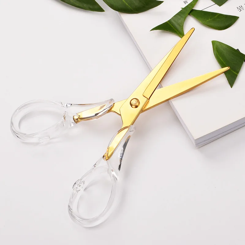 Stainless Steel scissor Office Stationery Scissors Acrylic gold Scissor Manufacturer
