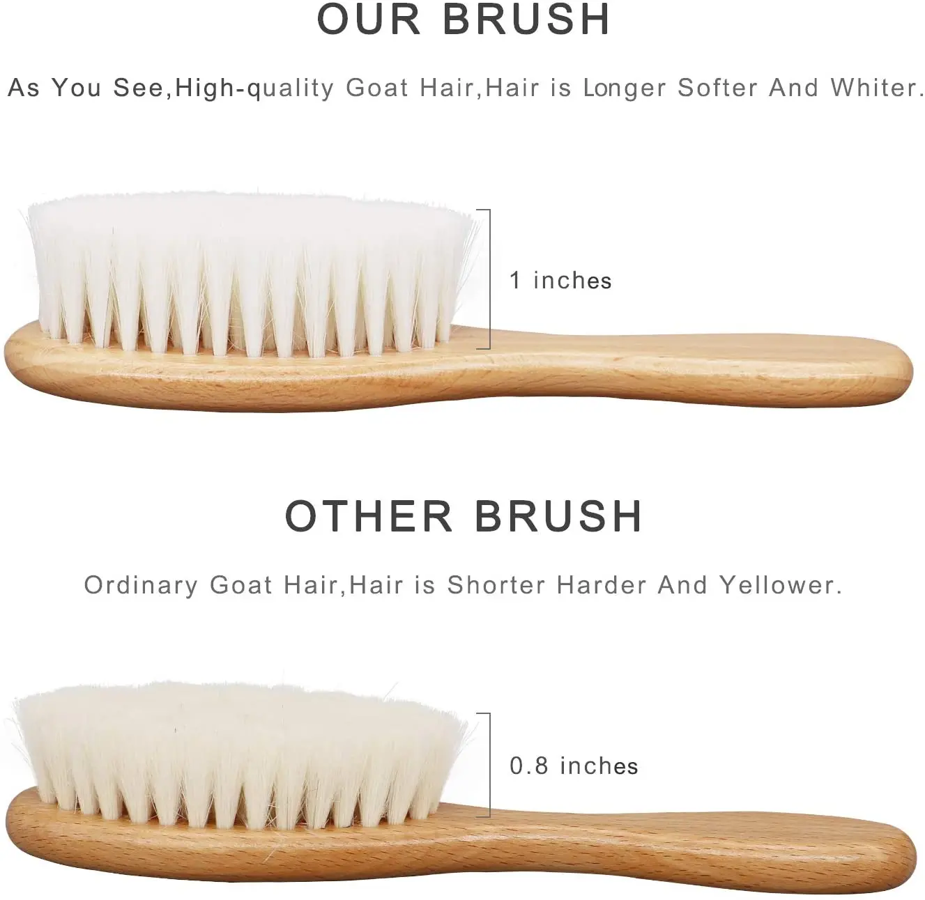 ECO friendly wooden soft hair baby hair brush set soft baby brush set for baby