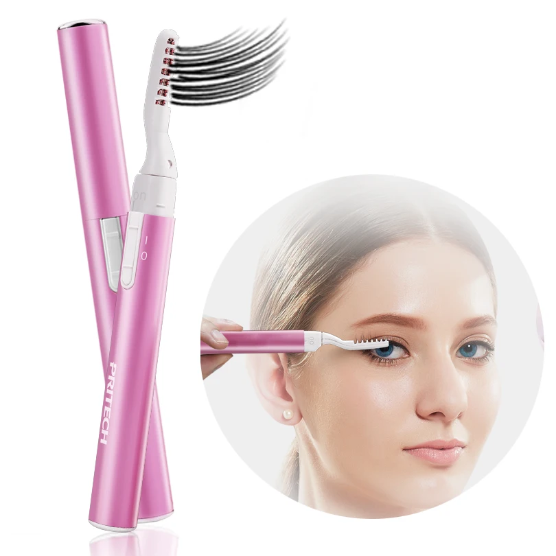 PRITECH Aluminum ABS Material Double Heated Battery Operated Electric Eyelash Curler