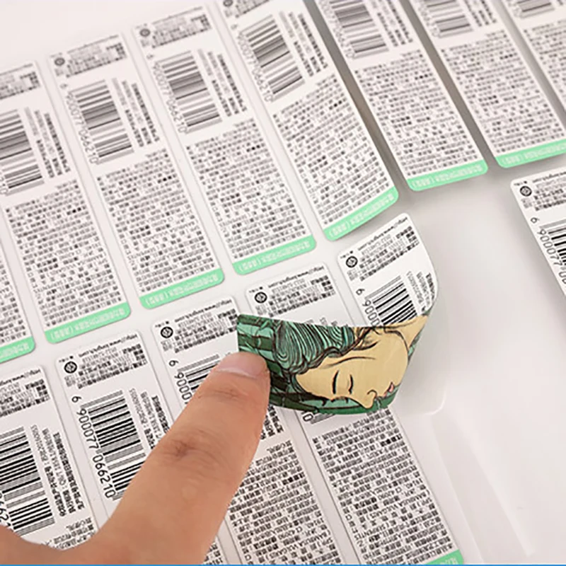 Plastic water bottle bucket  glass bottle double sides printed die cut  sticker