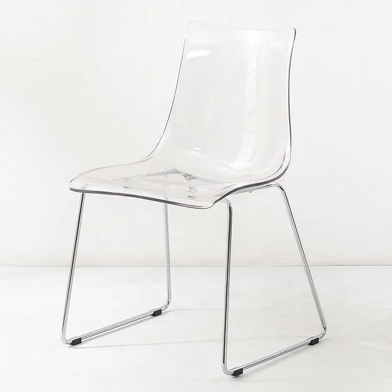 Wholesale Clear Transparent Acrylic Dining Room Chair with Metal Frame for Kitchen Home Office  Dining Room