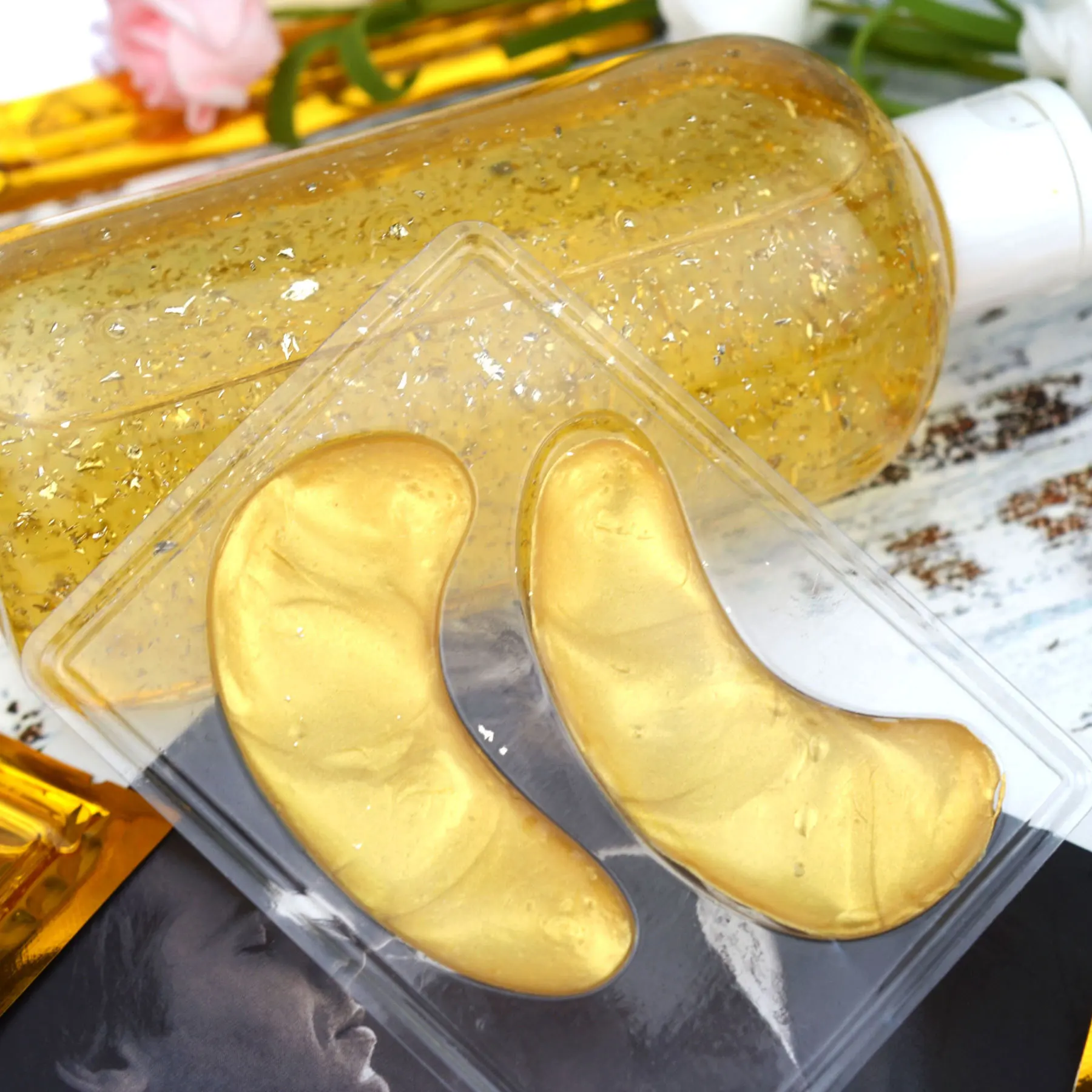 OEM/ODM маска для глаз по оптовой цене коллагеновая 24k Золотая повязка под глаза увлажняющая
